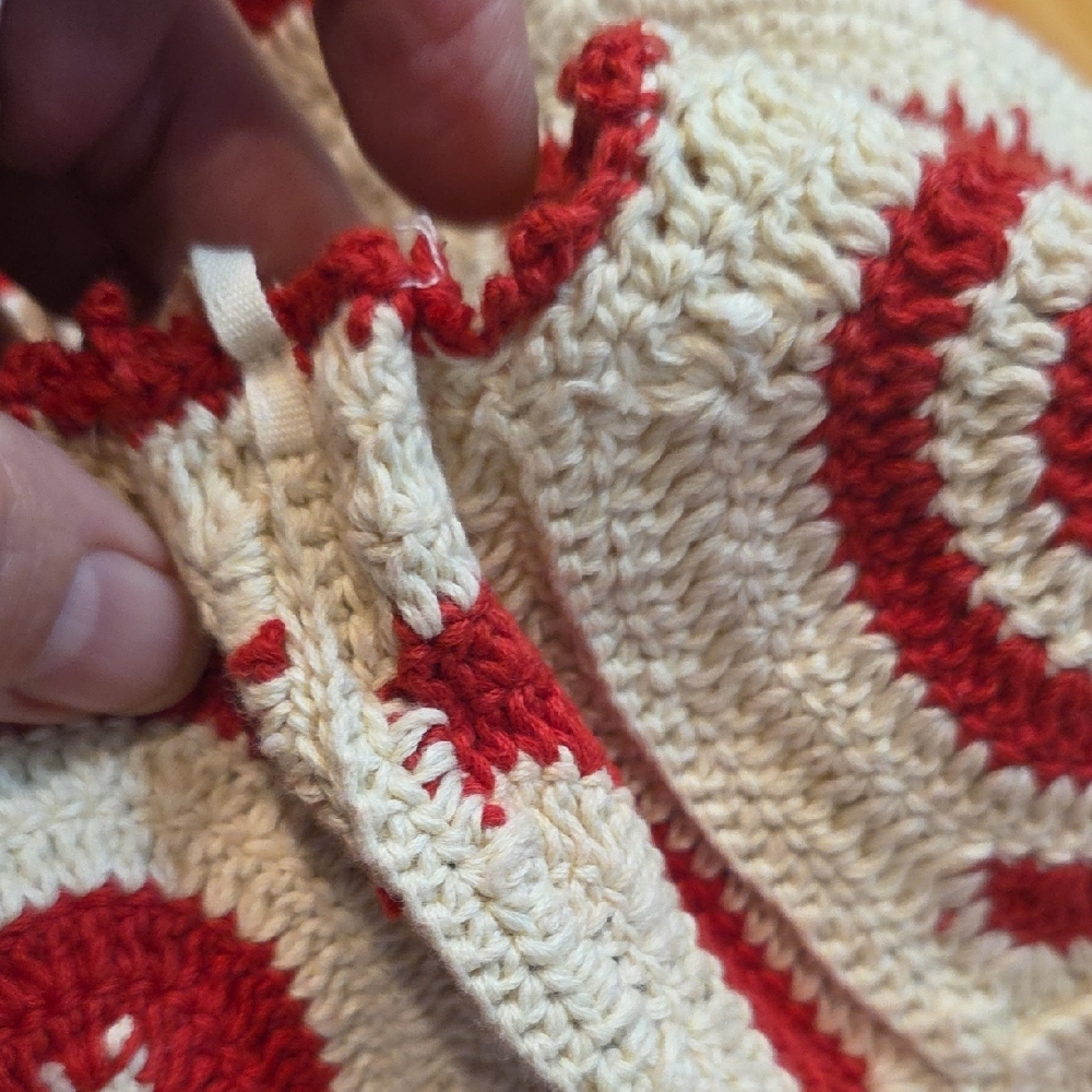 NEW $250 RHODE SLOANE HAND CROCHET CROP TOP IN RED & CREAM SIZE S - Picture 10 of 11